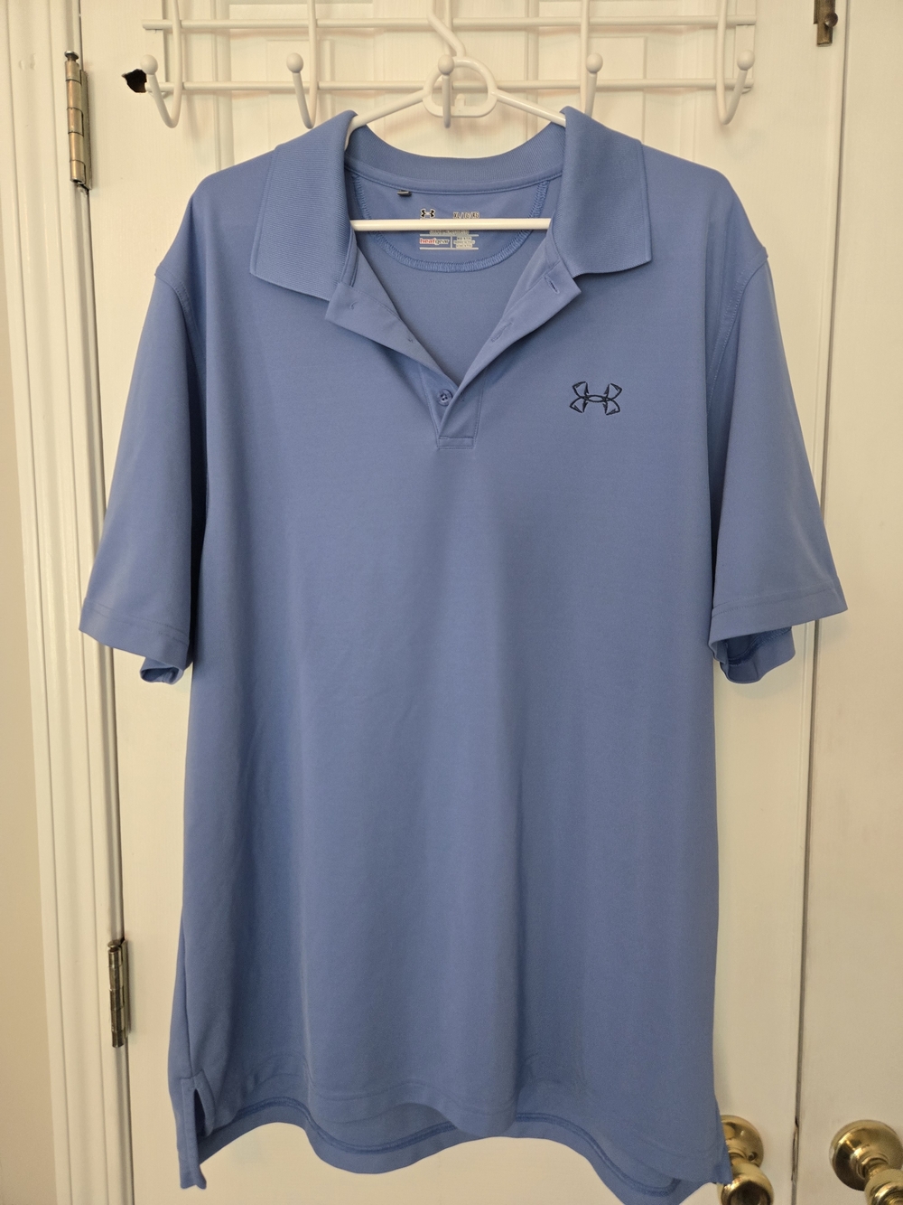 Under Armour Men’s Blue Polo Shirt Embroidered Hook Logo Size XL